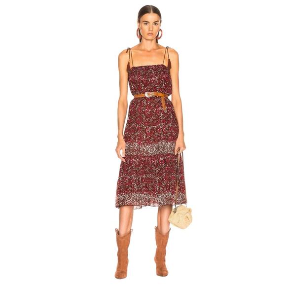 ULLA JOHNSON Eugenia Henna Tassel Cotton Midi Dress - Picture 2 of 12